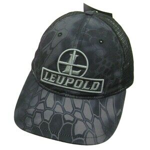New Leupold Black Trucker Hat Baseball Cap Snapback Gun Sights Scopes Optics NWT